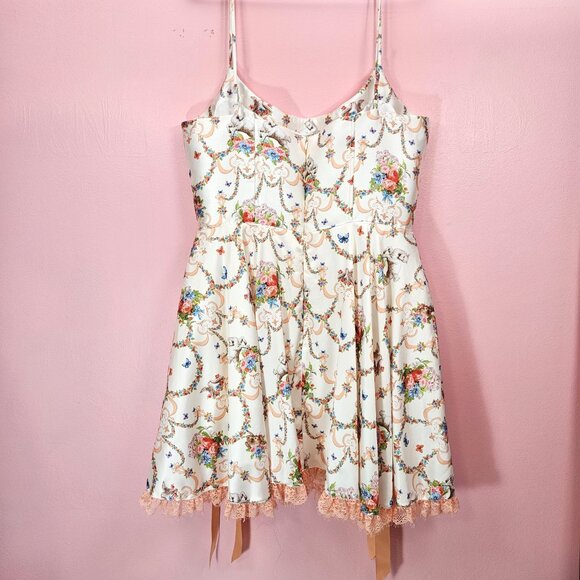 Dolls Kill Sugar Thrillz Lush Opulence Corset Dress Mini Renaissance Floral XL - Picture 4 of 14